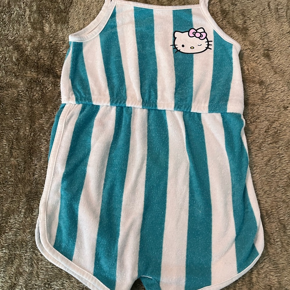 Hello Kitty Teal and White Striped Outfit